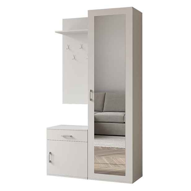 MASSENO MODERNÍ PŘEDSÍŇOVÁ SESTAVA VENTO, 100/180,5/35 cm, bílá