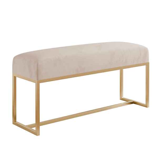 Idohome SEDACÍ LAVICE MUSE 90 cm, zlatá / béžová, kovový rám