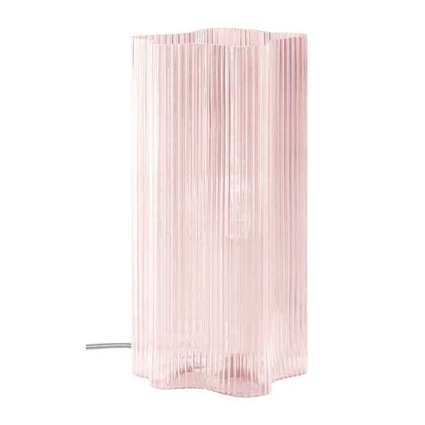 Růžová skleněná stolní lampa (výška 25 cm) Europa – Jotex