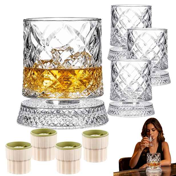 Sada Whisky Pro Muže Otočná Sklenice Na Whisky Elegantní Jako Dárek