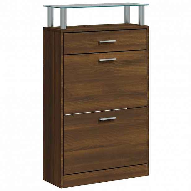 vidaXL Botník hnědý dub 63 x 24 x 104 cm kompozitní dřevo