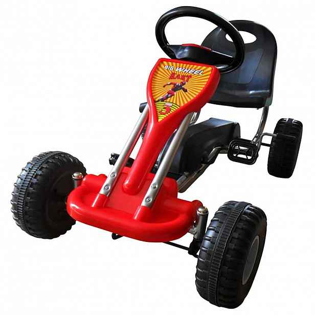 vidaXL Šlapací motokára červená