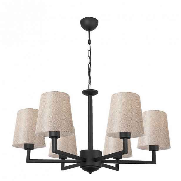 Černé kovové závěsné svítidlo s krémovými stínidly Opviq lights Christina