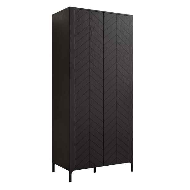 Idohome ŠATNÍ SKŘÍŇ LORIEN dvoudveřová 90/40/197 cm, černá