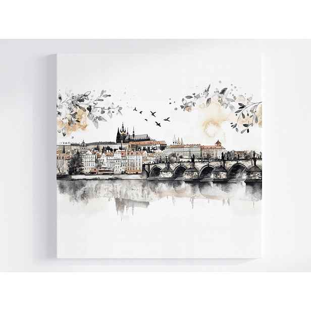 Obraz Na Plátně Canvas Město Panorama Praha Hradčanský Karlův Most 50x50