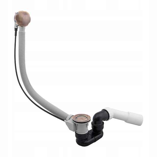 Vanový Sifon Bronzový, Antický, Automatický Knoflík