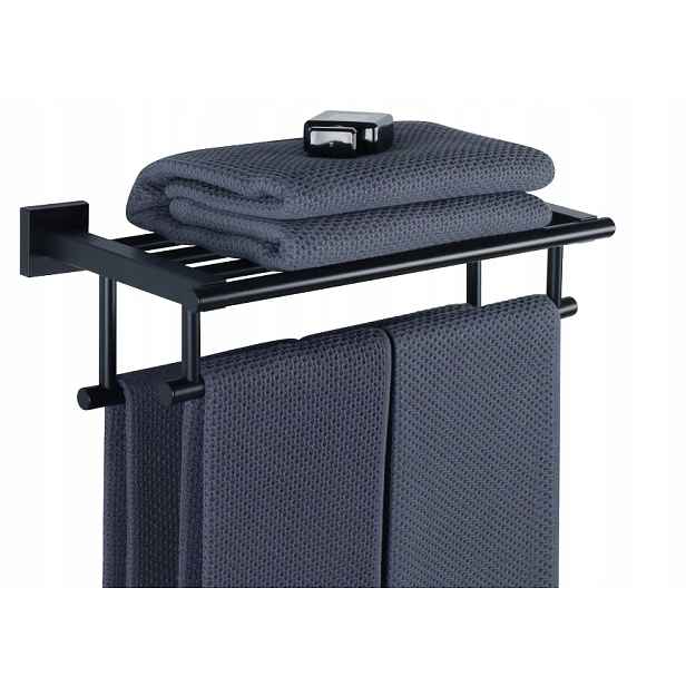 Věšák Na Ručníky Nerezová Ocel Černý Mat 40 CM Nástěnný