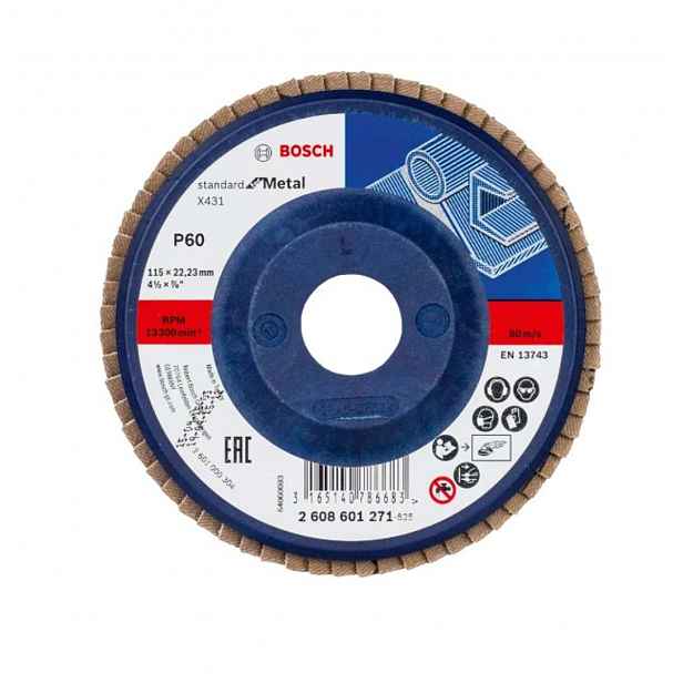 Bosch - Lamelový brusný kotouč, P60, průměr 115 mm 2608601271