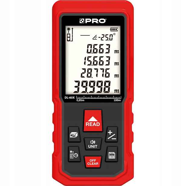 Laserový Dálkoměr Do 60 m Digitální Měřič DL-60X Pro DL-076