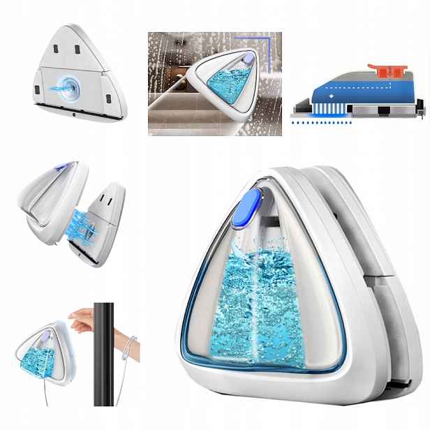Magnetická myčka oken s automatickým dávkováním čisticího prostředku, pro skla o tloušťce 3-8 mm