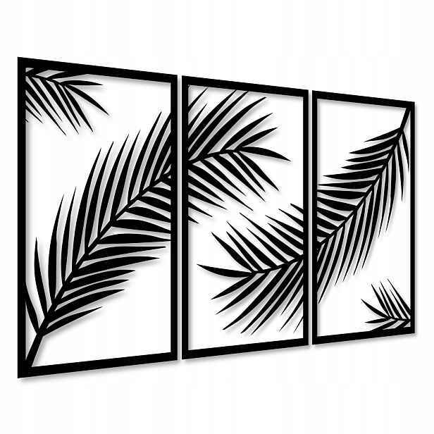 Palmové Listy Ažurový Obraz Dekorace List 105 cm Obrazy Do Obývacího Pokoje Triptych