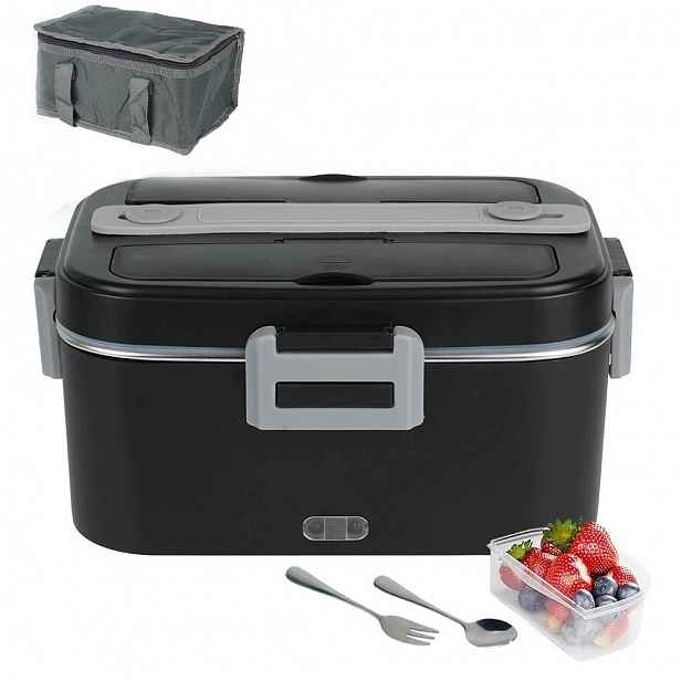 Lunchbox Elektrický Vyhřívaný Z Nerezová Ocel 1,8L12V s Lžící+vidličkou