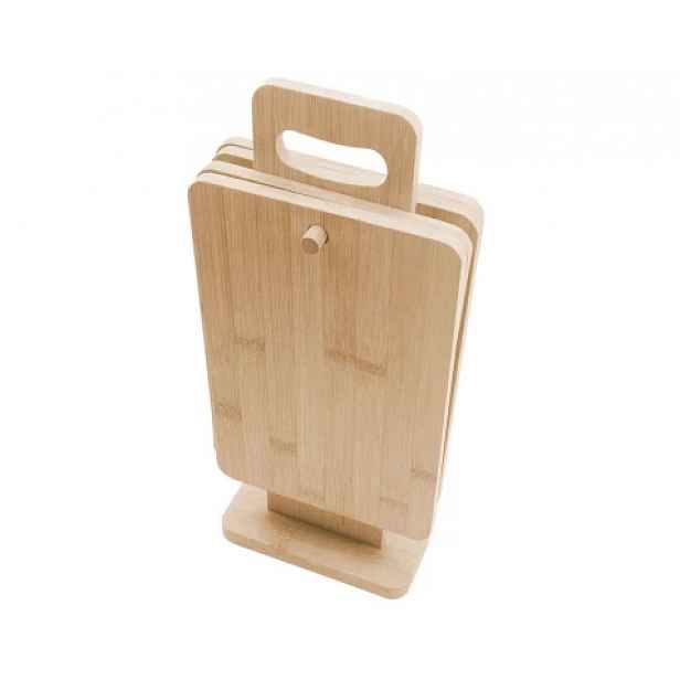 Kuchyňská prkénka (4 ks) ve stojanu Bambus 22x14 cm