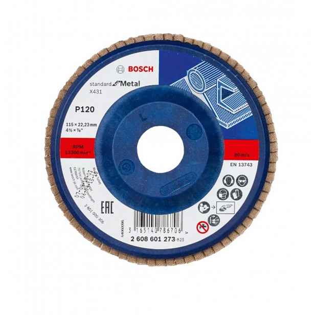 Bosch - Lamelový brusný kotouč, P120, průměr 115 mm 2608601273