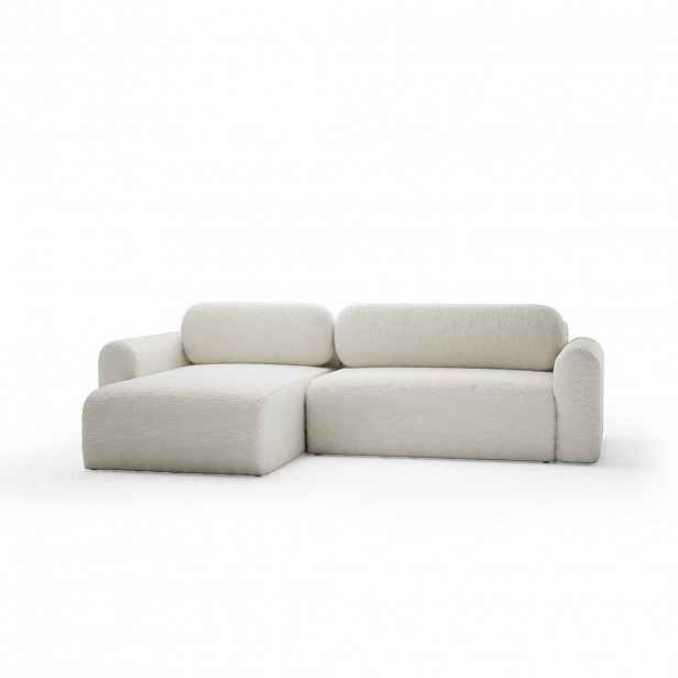 Fedve ROHOVÁ SOFA Thekla s funkcí spaní, Bílá