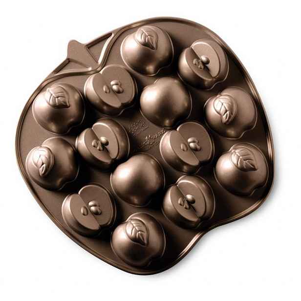 Pečicí forma Nordic Ware se 14 formičkami Jablíčka bronzová, 0,7 l