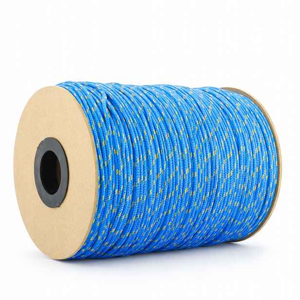 Polypropylenové lano Pp 4 mm × 400 m modré (žluté skvrny) na roli