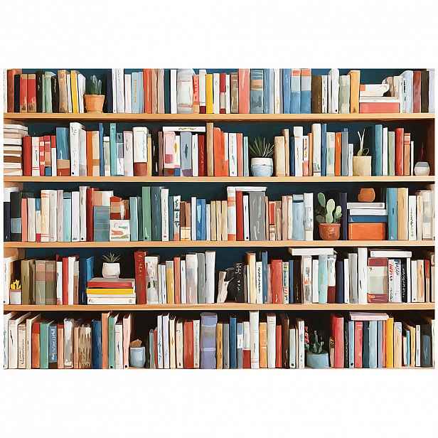 Wallarena FOTOTAPETA s knihami z knihovny hnědá 150x105 cm