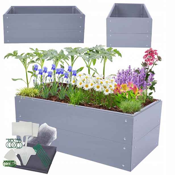 Vyvýšený záhon z zeleninová zahrada zeleniny, velký, Pvc, 40x120x