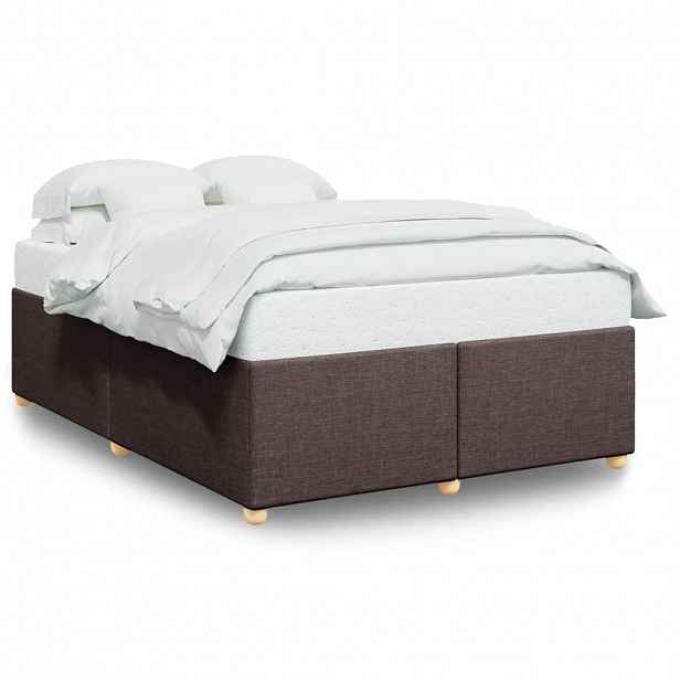 vidaXL Rám postele bez matrace tmavě hnědý 140 x 190 cm textil