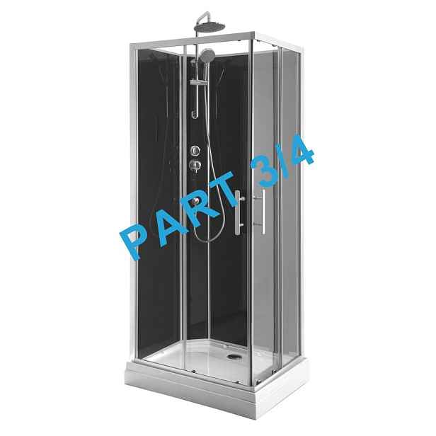Aqualine GRANVIK sprchový box 700x900x2180mm část 3/4 zadní tmavé sklo
