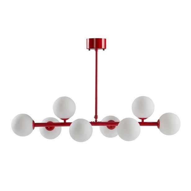 Červené/bílé stropní svítidlo z opálového skla 30x104 cm Ekman – Jotex