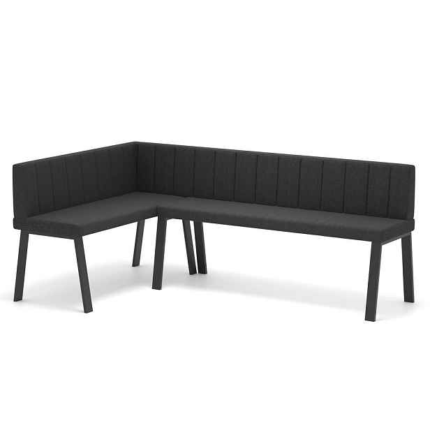 Idohome ROHOVÁ LAVICE MONO Y levá tkanina prošívaná, 142/196 cm, antracitová