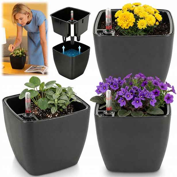 3X Květináč Na Rajčata Tui Levandule Hortenzie 17.5 CM Indikátor