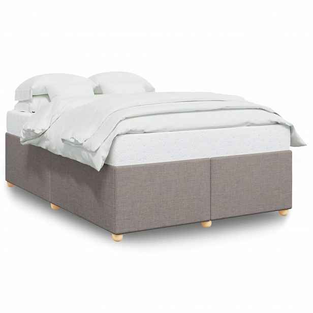 vidaXL Rám postele bez matrace taupe 140 x 190 cm textil