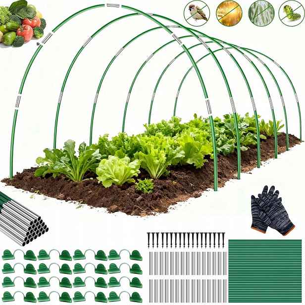 Rám Fóliového Tunelu Sloupků Diy Skleníku Spojovací Prvky Ochrana Rostlin 70KS