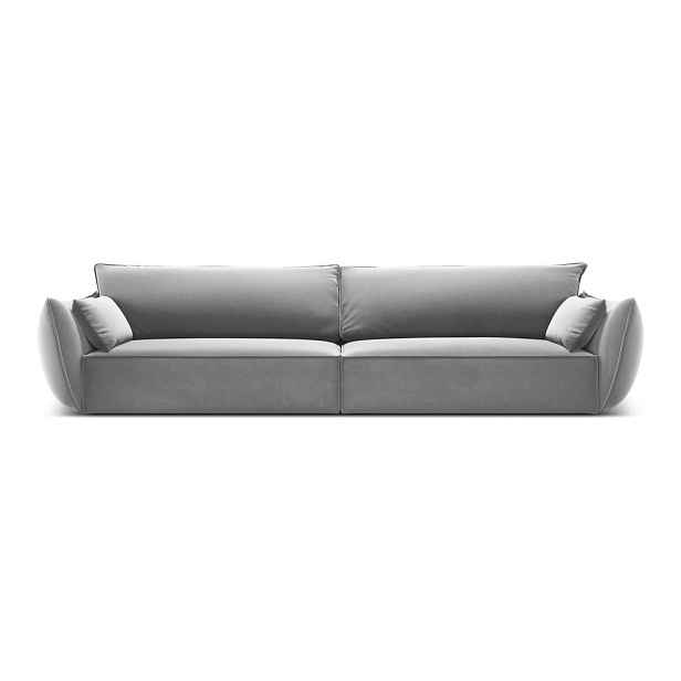 Světle šedá sametová pohovka 248 cm Vanda – Mazzini Sofas