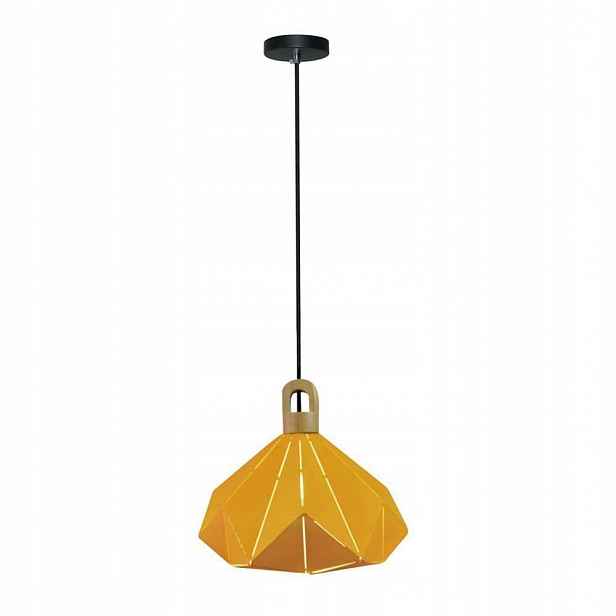 V-tac Závěsná lampa dřevo žlutý pastelový sýr hranol 320x270 mm VT-7323-Y