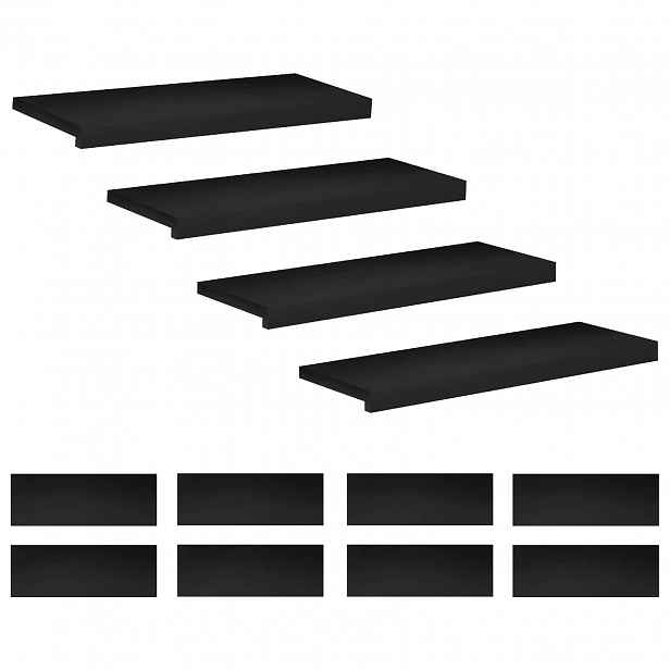 vidaXL Schodišťové nášlapy 12 ks 80 x 25 x 2 cm Černá