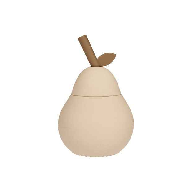 Krémový silikonový dětský hrnek Pear – OYOY Mini