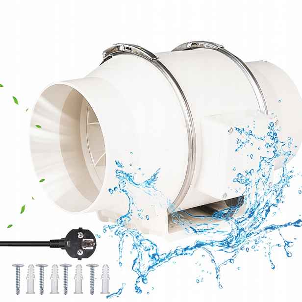 Pilot Obousměrný Kanálový Odtahový Ventilátor 45 W 100 MM 310 m³/h