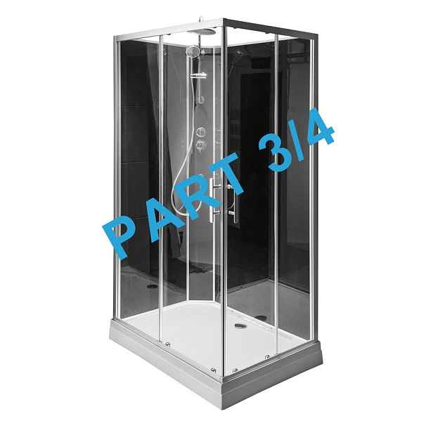 Aqualine GRANVIK sprchový box 800x1200x2180mm část 3/4 zadní tmavé sklo