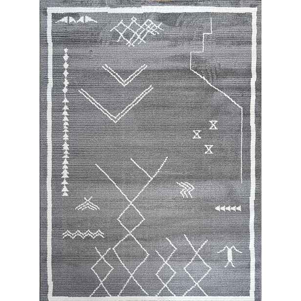 Exkluzivní krémový šedý koberec s jemnými měkkými štětinami 80 x 150 cm