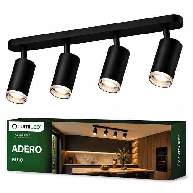 Stropní svítidlo na omítku Halogenové svítidlo 4x GU10 Led Lišta Tuba Spot