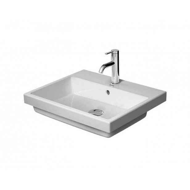 Duravit Vero Air - Umyvadlo vestavné 55x46 cm, s přepadem, otvor pro baterii, bílá 0383550000