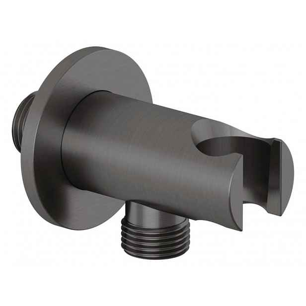 Kludi A-Qa - Sprchové kolínko s držákem, broušený Gunmetal 65567N2-00