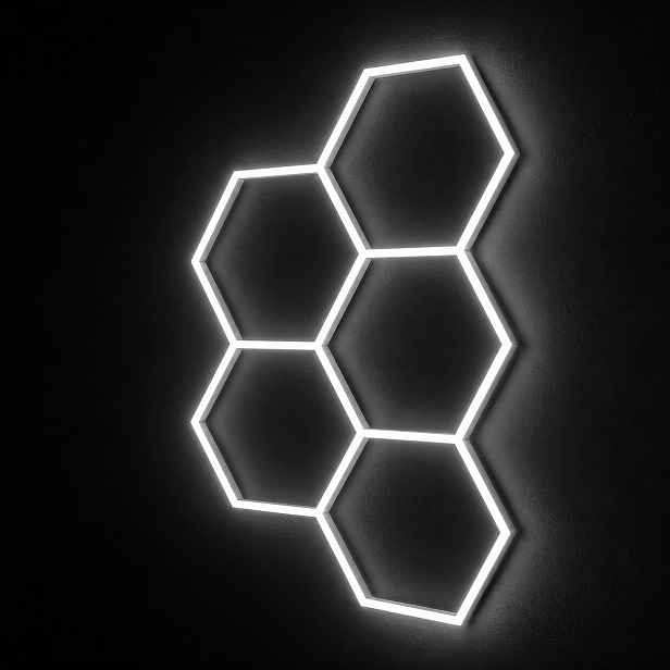 Led panel Hexagon 5 černý 168 W pro autoservis a garáž