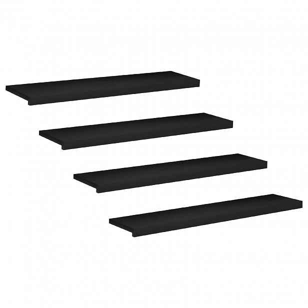 vidaXL Schodišťové nášlapy 4 ks 110 x 25 x 2 cm Černá