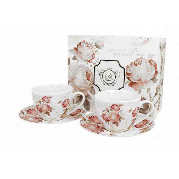 2 šálky na čajovou kávu Secesja porcelán růže