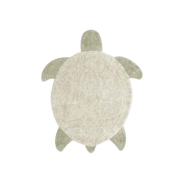 Béžový pratelný ručně tkaný bavlněný dětský koberec 110x130 cm Sea Turtle – Lorena Canals
