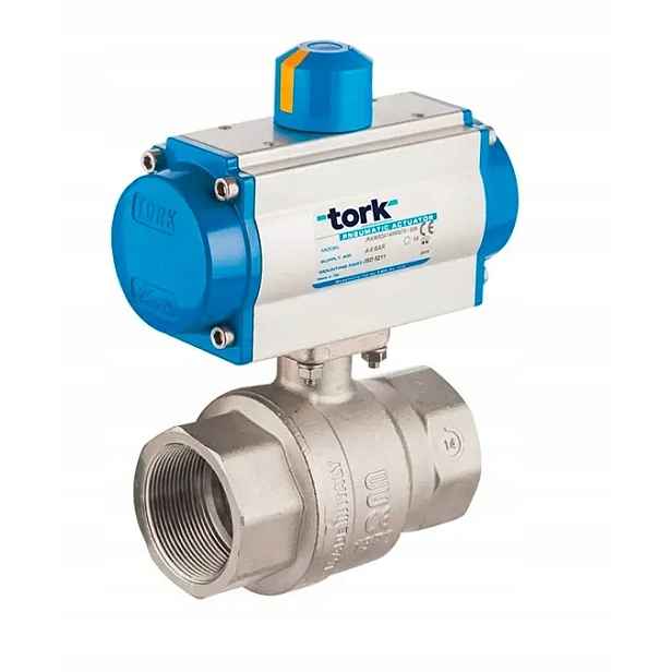 Kulový kohout 1.1/2 s oboustranným pneumatickým pohonem, nerezový