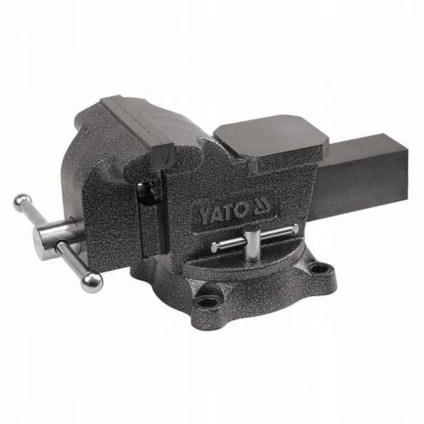 Zámečnický Svěrák Otočný Litinový Yato 125 MM Ocelové Čelisti 10 Kg