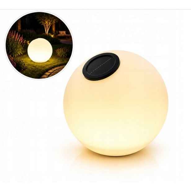 Velká Solární Zahradní Lampa Na Terasu Led Koule 38 CM XXL Soumrakový Senzor