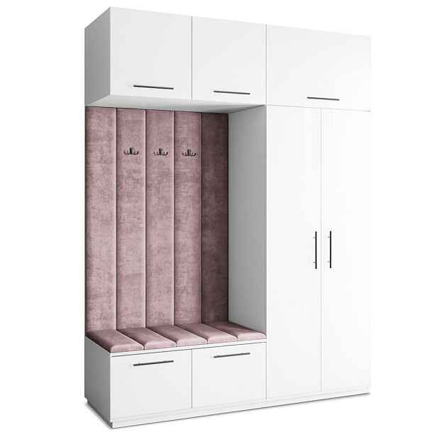 MASSENO MODERNÍ PŘEDSÍŇOVÁ SESTAVA REMA, 180/240/60 cm, bílá
