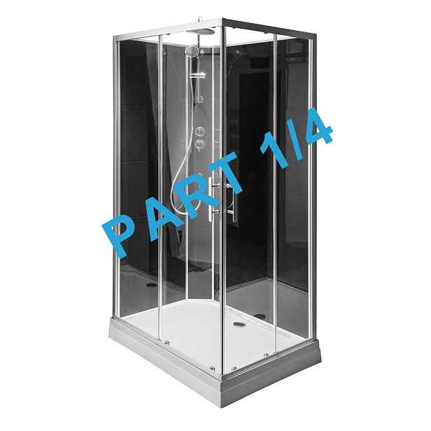 Aqualine GRANVIK sprchový box 800x1200x2180mm část 1/4 sprchová vanička, bílá