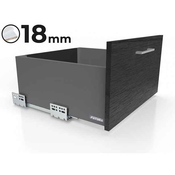 Šuplík Futura Evo Atm L-500 Vysoká H172 Grafit S Tlumením Dovírání Pro Desku 18 MM